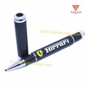 Ferrari Carbon Fiber Pen White Text and Shield