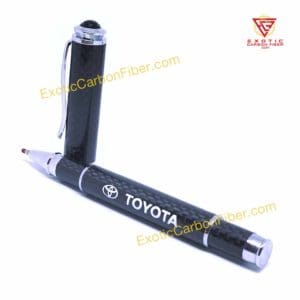 Toyota Carbon Fiber Pen White Text and Logo