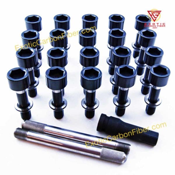 Ferrari Titanium Wheel Bolts Black