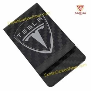 Tesla Silver Outline Logo Money Clip