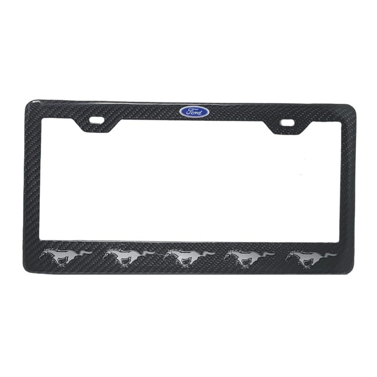 Ford Mustang Running Horses License Frame Exotic Carbon Fiber