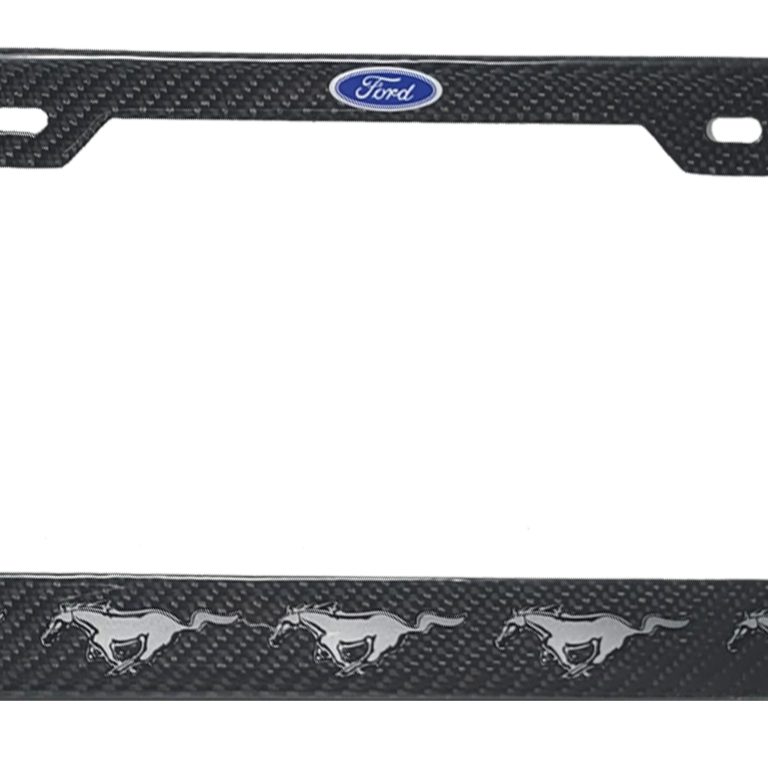 Ford Mustang Running Horses License Frame Exotic Carbon Fiber