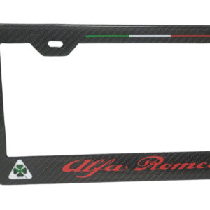 Alfa Quadrifoglios Red Text Frame Italy Stripe Exotic Carbon Fiber