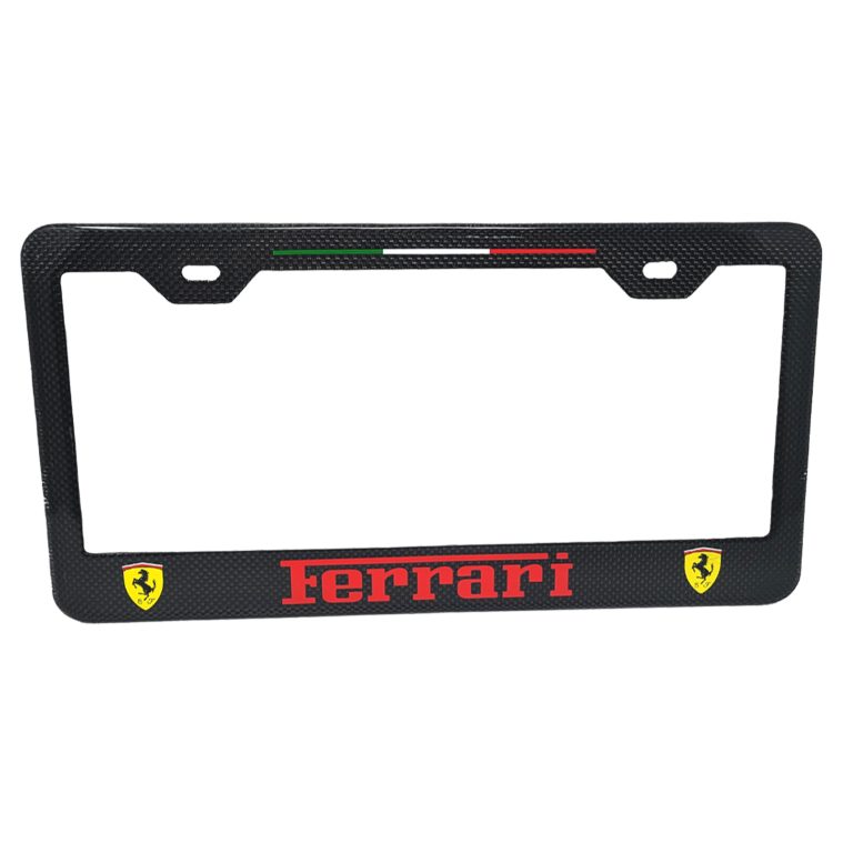 Ferrari Frame Red Text Scuderia Italy Stripe Exotic Carbon Fiber