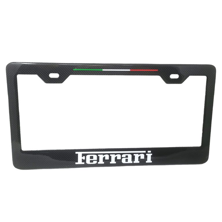 Ferrari Frame White Text Only Italy Stripe Exotic Carbon Fiber