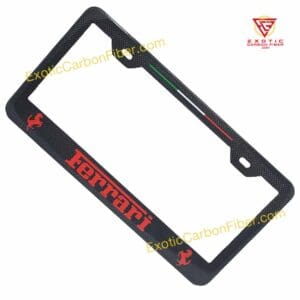 Ferrari License Frame Red Cavallinos Italy Stripe