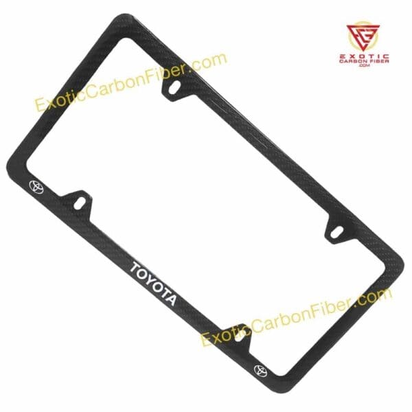 Toyota 4 Hole Carbon Fiber Frame White Text