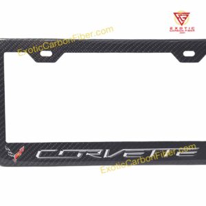 Corvette License Frame C8 Logos Shaded Text