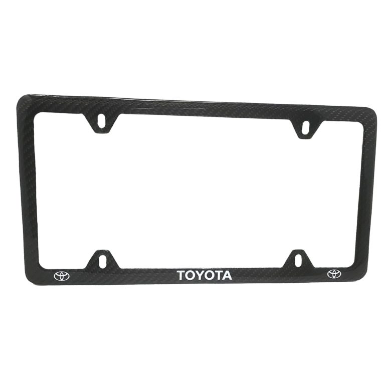Toyota 4 Hole Carbon Fiber Frame White Text Exotic Carbon Fiber