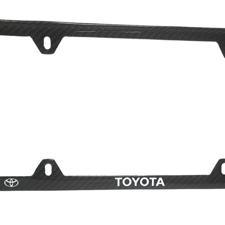 Toyota 4 Hole Carbon Fiber Frame White Text Exotic Carbon Fiber