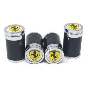 Ferrari Scuderia Valve Caps White Exotic Carbon Fiber