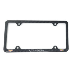 Cadillac 4H License Frame Color Logo Exotic Carbon Fiber