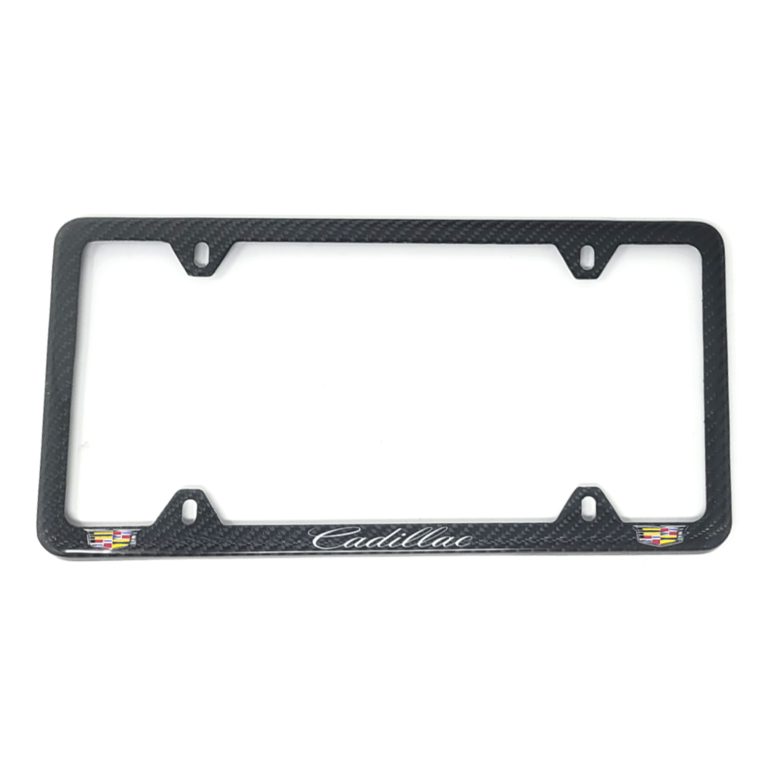 Cadillac 4H License Frame Color Logo Exotic Carbon Fiber