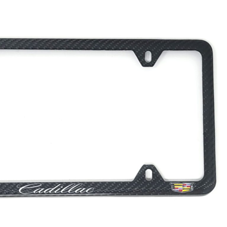 Cadillac 4H License Frame Color Logo Exotic Carbon Fiber