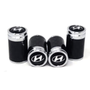 Hyundai Silver Tire Valve Caps Exotic Carbon Fiber