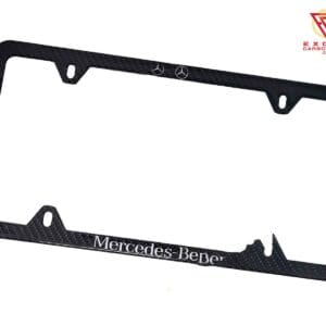LP147_Mercedes_Benz_4_Hole_Thin_Silver_Text_Logo_Top_Plate_Frame