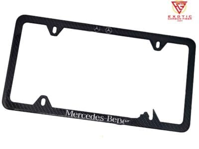 LP147_Mercedes_Benz_4_Hole_Thin_Silver_Text_Logo_Top_Plate_Frame