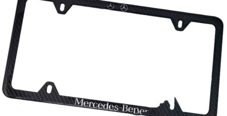 LP147_Mercedes_Benz_4_Hole_Thin_Silver_Text_Logo_Top_Plate_Frame