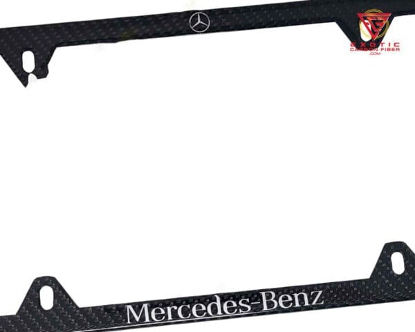 LP147_Mercedes_Benz_4_Hole_Thin_Silver_Text_Logo_Top_Plate_Frame