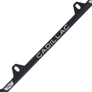Cadillac Black / White Logo and Text 4 Hole frame