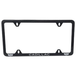 Cadillac Black / White Logo and Text 4 Hole frame