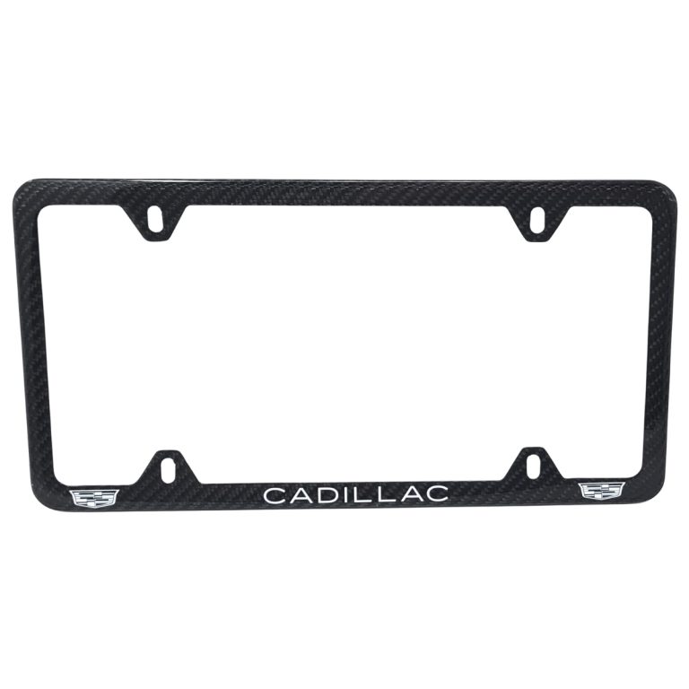 Cadillac Black / White Logo and Text 4 Hole frame