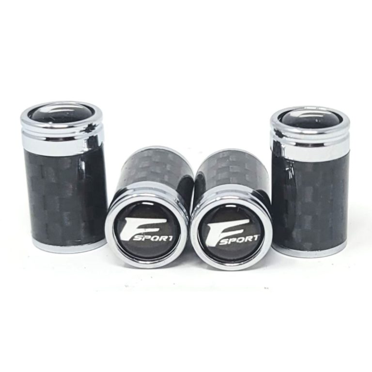 Lexus F Sport Grey Logo Carbon Fiber Tire Caps Exotic Carbon Fiber