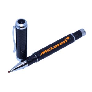 Mclaren Volcano Orange Text Real Carbon Fiber Ballpoint Pen Exotic Carbon Fiber