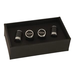 AMG Valve Caps Black Background Exotic Carbon Fiber