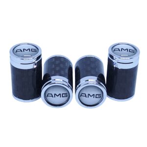 AMG Valve Caps White Background Exotic Carbon Fiber