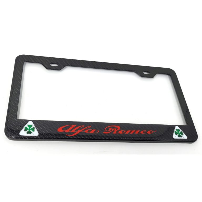 Alfa Romeo Frame Quadrifoglios and Red Text Exotic Carbon Fiber