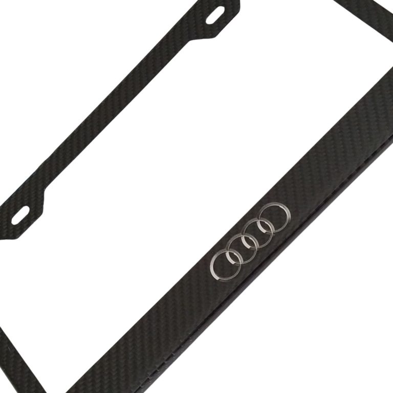 Audi License Frame Silver Rings Only Exotic Carbon fiber