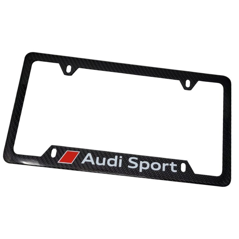 Audi Sport 4H License Frame Thick Exotic Carbon Fiber