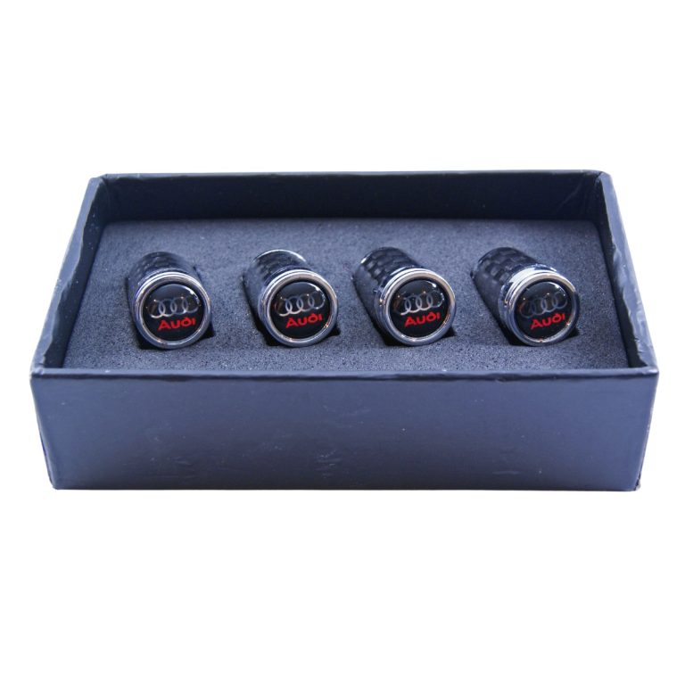 Audi Tire Valve Caps Black Background Exotic Carbon Fiber