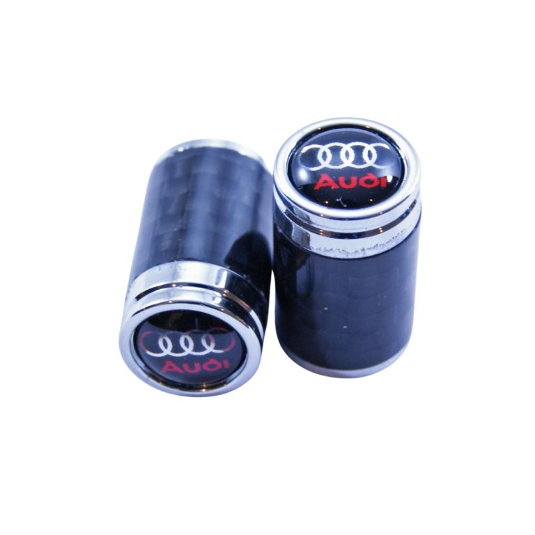 Audi Tire Valve Caps Black Background Exotic Carbon Fiber
