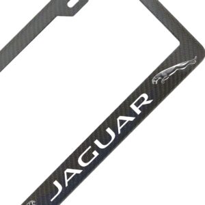 Jaguar Plate Frame – White Text Exotic Carbon Fiber