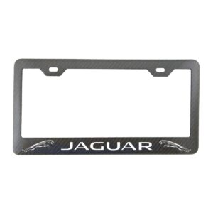 Jaguar Plate Frame – White Text Exotic Carbon Fiber