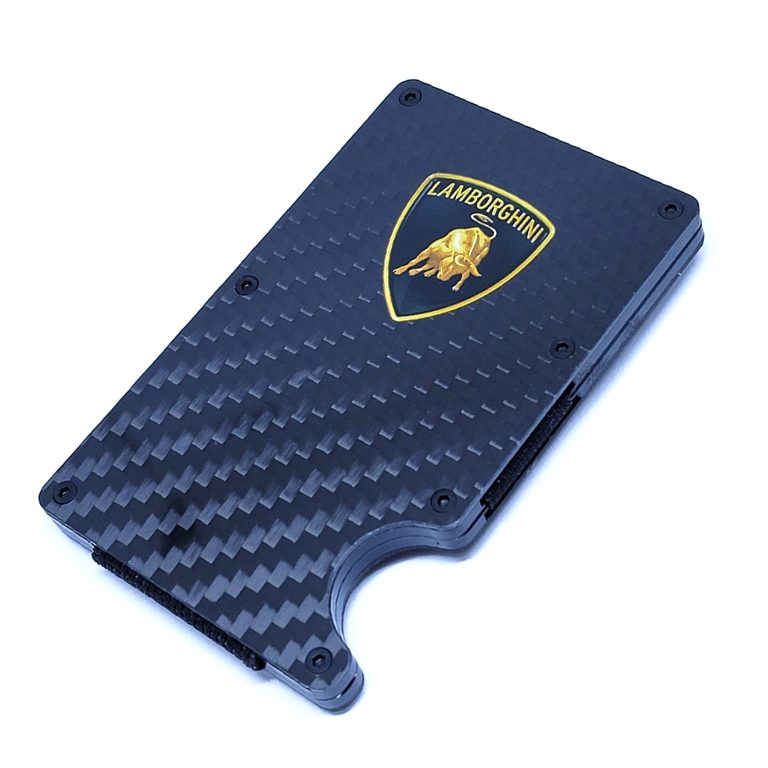 Lamborghini Credit Card Money Clip Gold Shield Exotic Carbon Fiber