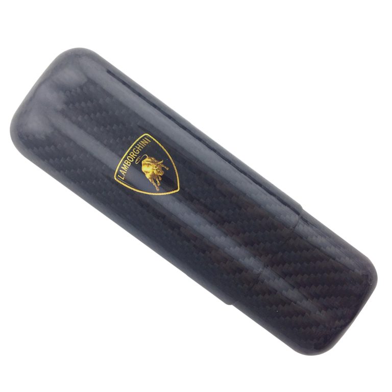 Lamborghini 2 Cigar Holder Gold Shield Exotic Carbon Fiber
