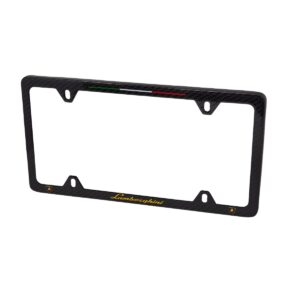 Lamborghini 4H Frame Gold Text Shields Italy Stripe Exotic Carbon Fiber