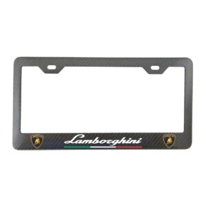 Lamborghini Frame White Text Italian Stripe Shields Exotic Carbon Fiber