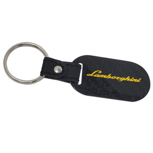 Lamborghini Key Fob Gold Shield Oblong Exotic Carbon Fiber