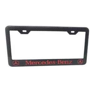 MB License Frame Red Text 2H Exotic Carbon Fiber
