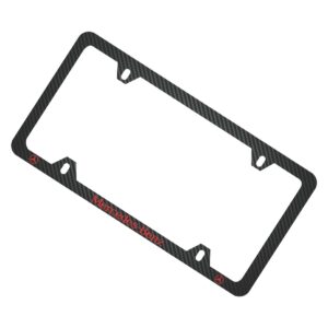 MB License Frame Red Text 4H Exotic Carbon Fiber