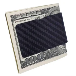 AMG Money Clip Silver Text and Logo Exotic Carbon Fiber