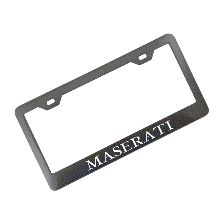 Maserati License Frame White Text Only Exotic Carbon Fiber