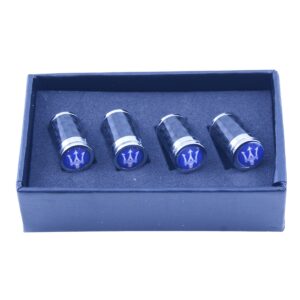 Maserati Tire Valve Caps Blue Background Exotic Carbon Fiber