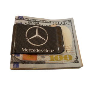 AMG Money Clip Silver Text and Logo Exotic Carbon Fiber