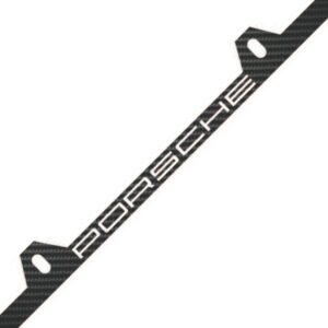 Porsche License Frame 4H White Text Only Exotic Carbon Fiber