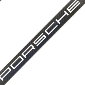 Porsche License Frame Wide White Text Exotic Carbon Fiber